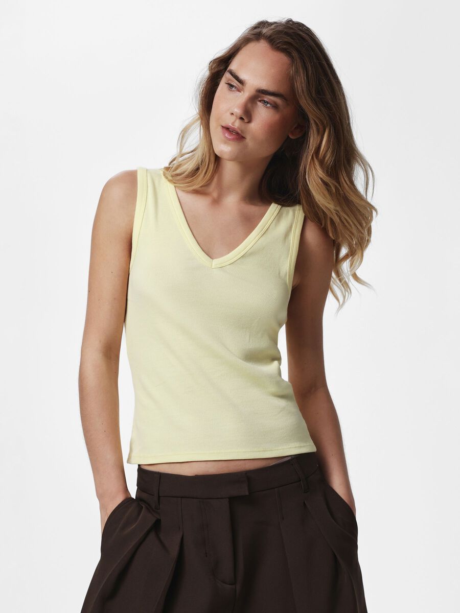 Carousel image - PCBELLA V-NECK TANK TOP, French Vanilla | 1
