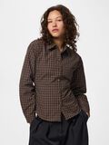 Product image thumbnail - PCMAYA TIE DETAIL CHECK SHIRT, Hot Fudge | 1