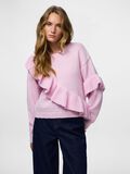 Product image thumbnail - PCNOR FRILL  KNITTED PULLOVER, Pink Tulle | 1