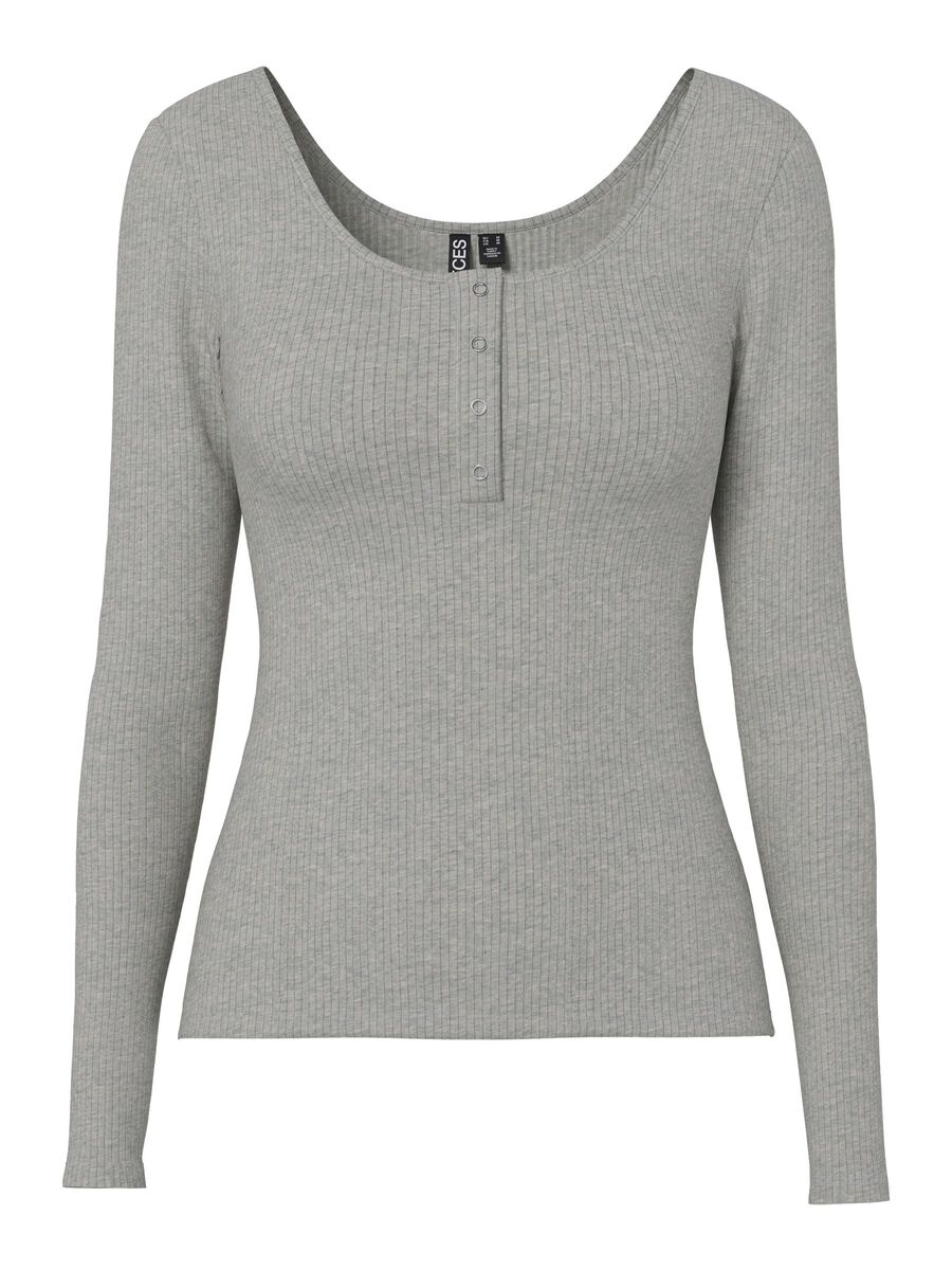 Carousel image - PCKITTE  LONG SLEEVED TOP, Medium Grey Melange | 5