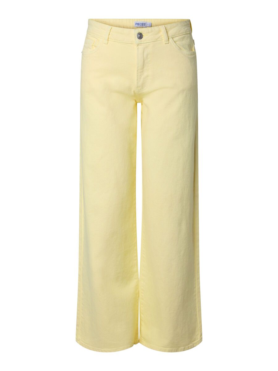 Product carousel image - PCSELMA LW WIDE FIT JEANS, French Vanilla | 1