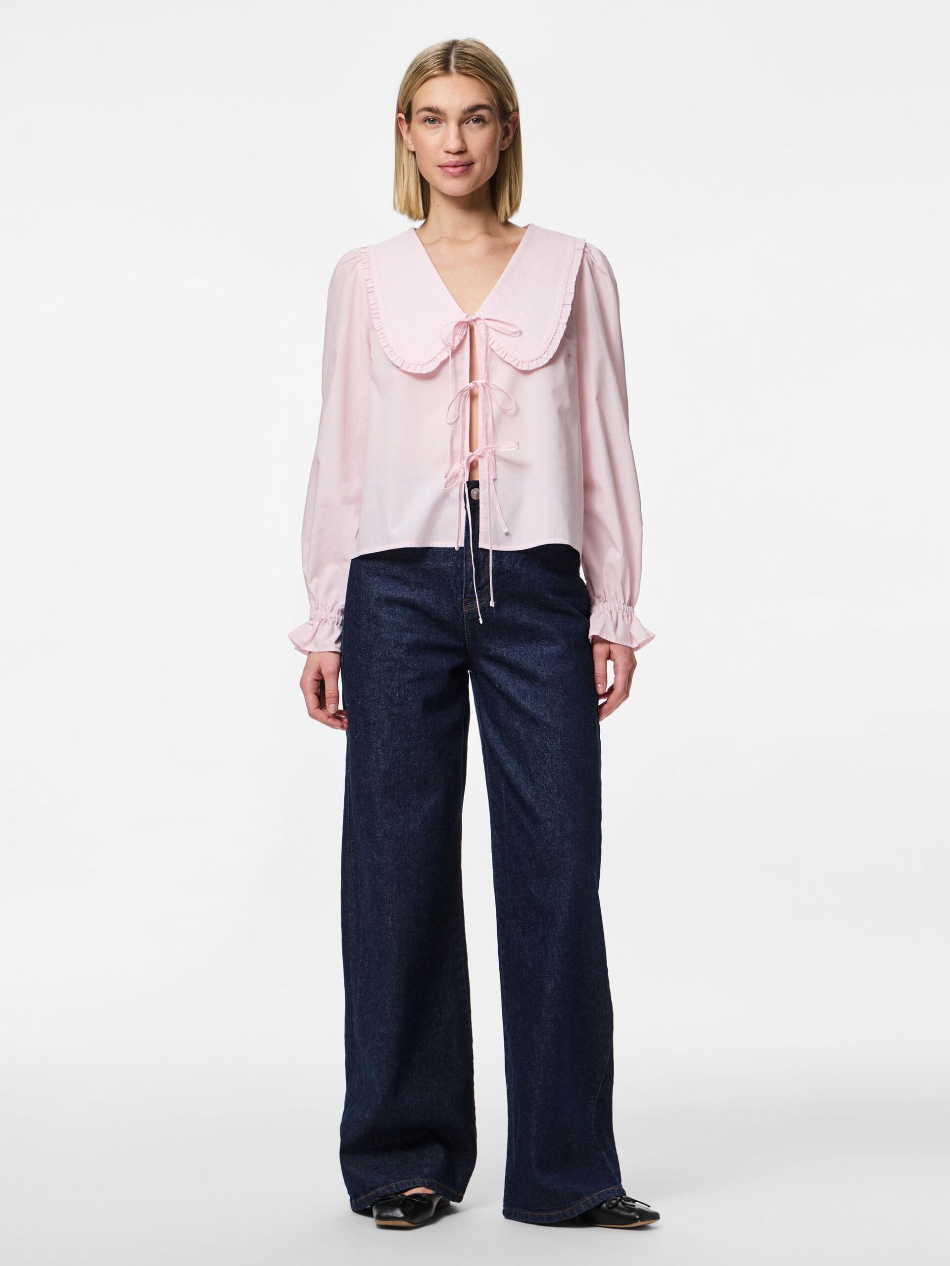 Carousel image - PCAGNES TIE LONG SLEEVED TOP, Pink-A-Boo | 3