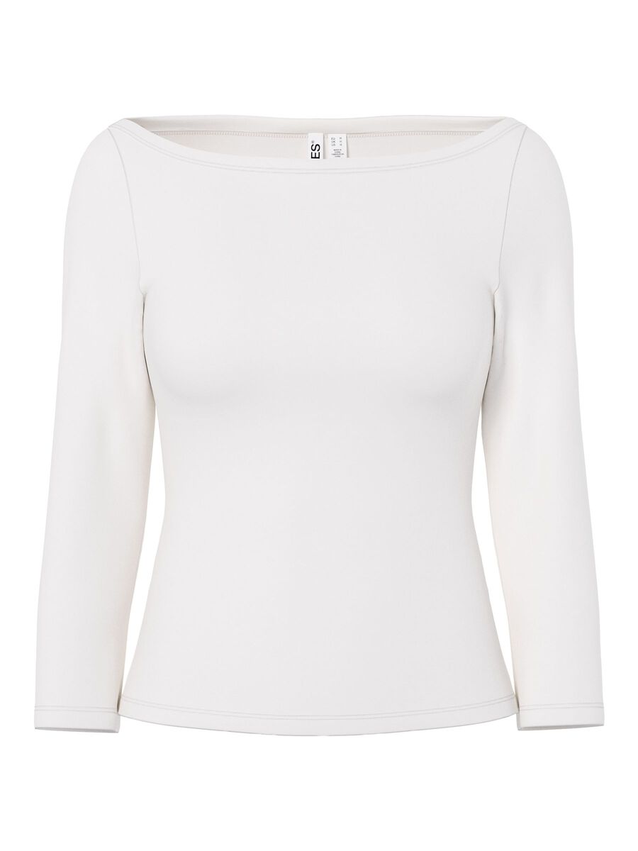 Product carousel image - PCPHOEBE BOATNECK 3/4 SLEEVED TOP, Cloud Dancer | 2