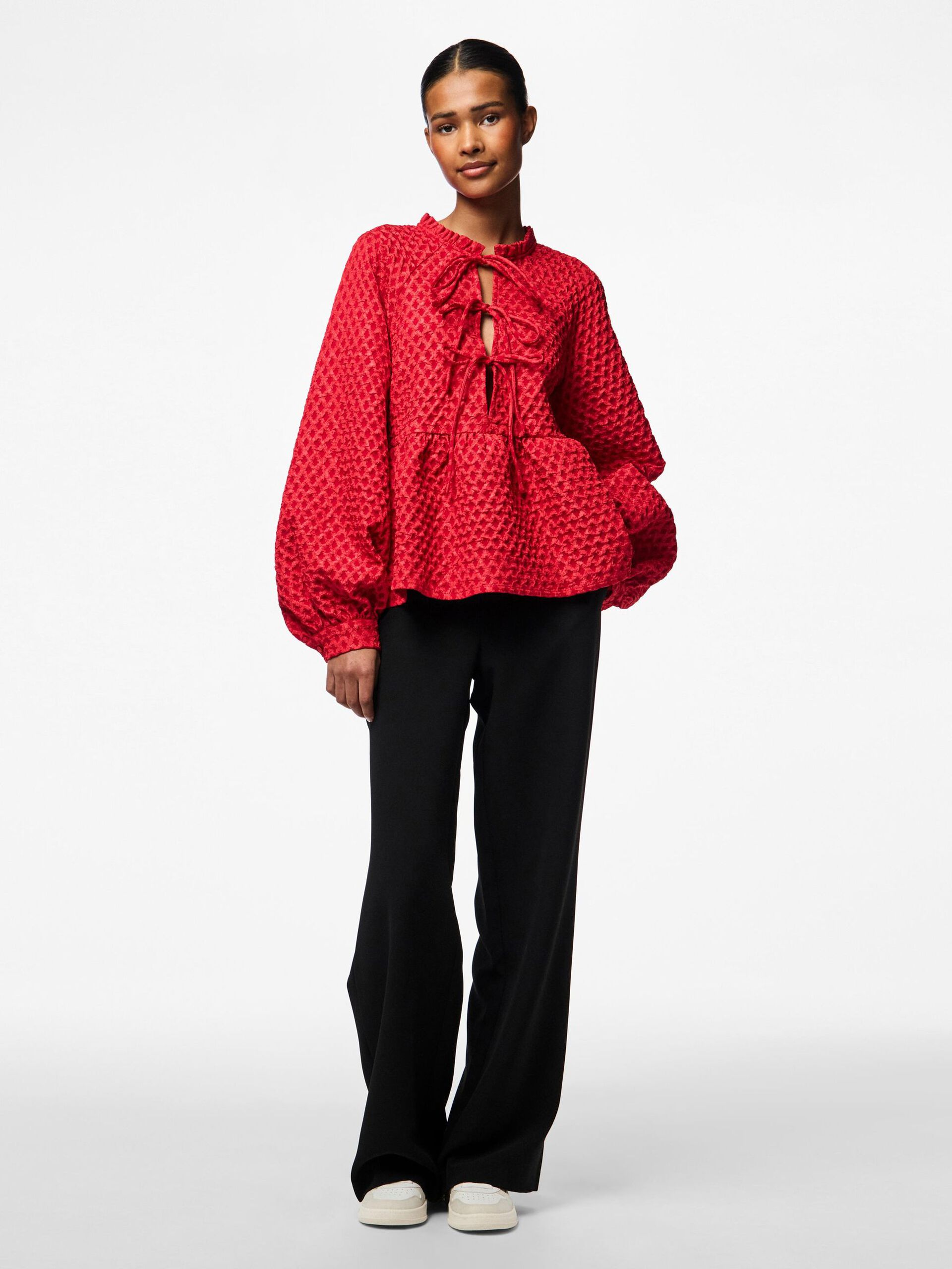 Carousel image - PCNIBE LONG SLEEVED BLOUSE, High Risk Red | 3