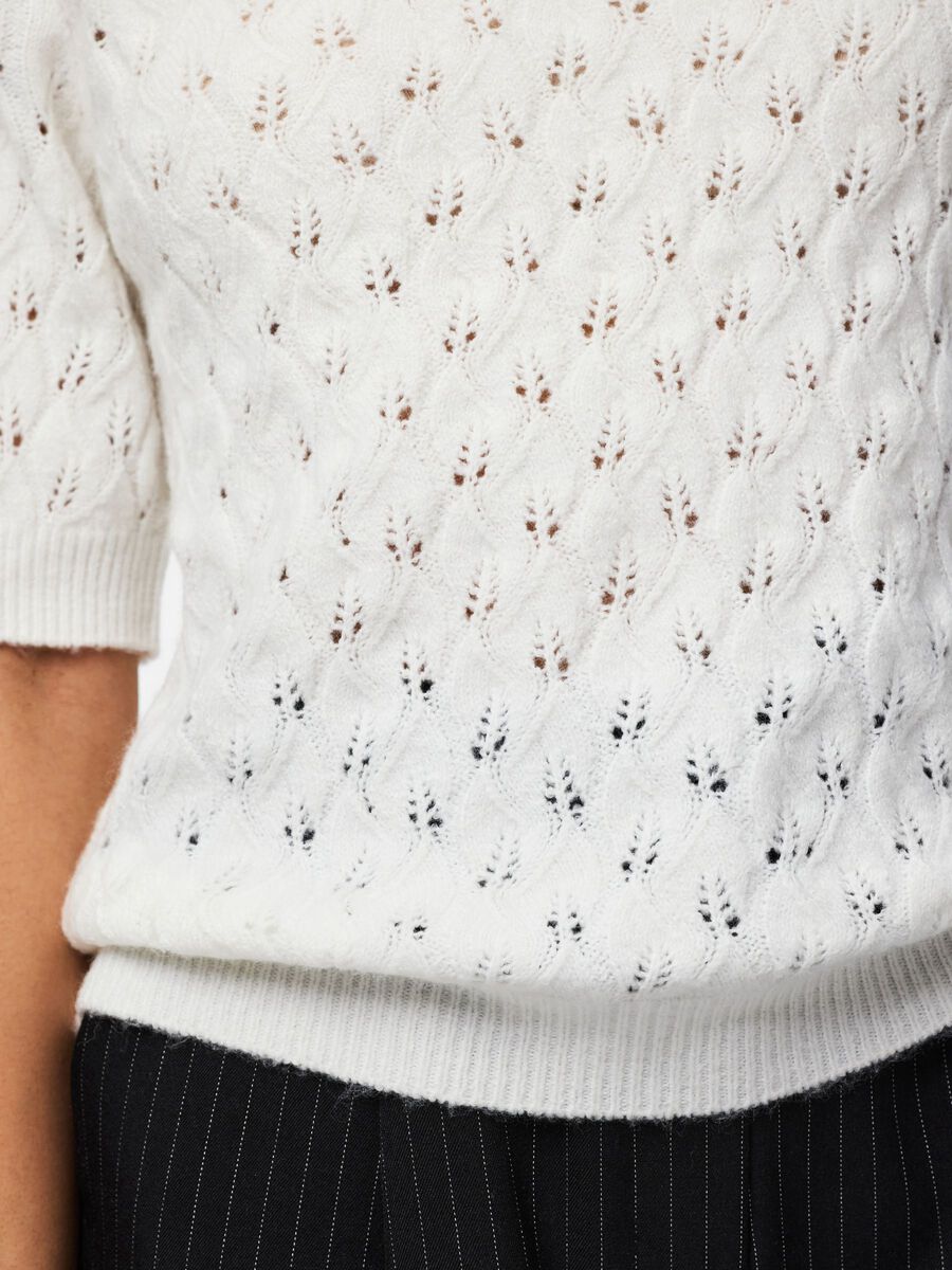 Carousel image - GEBREIDE TOP, Cloud Dancer | 4