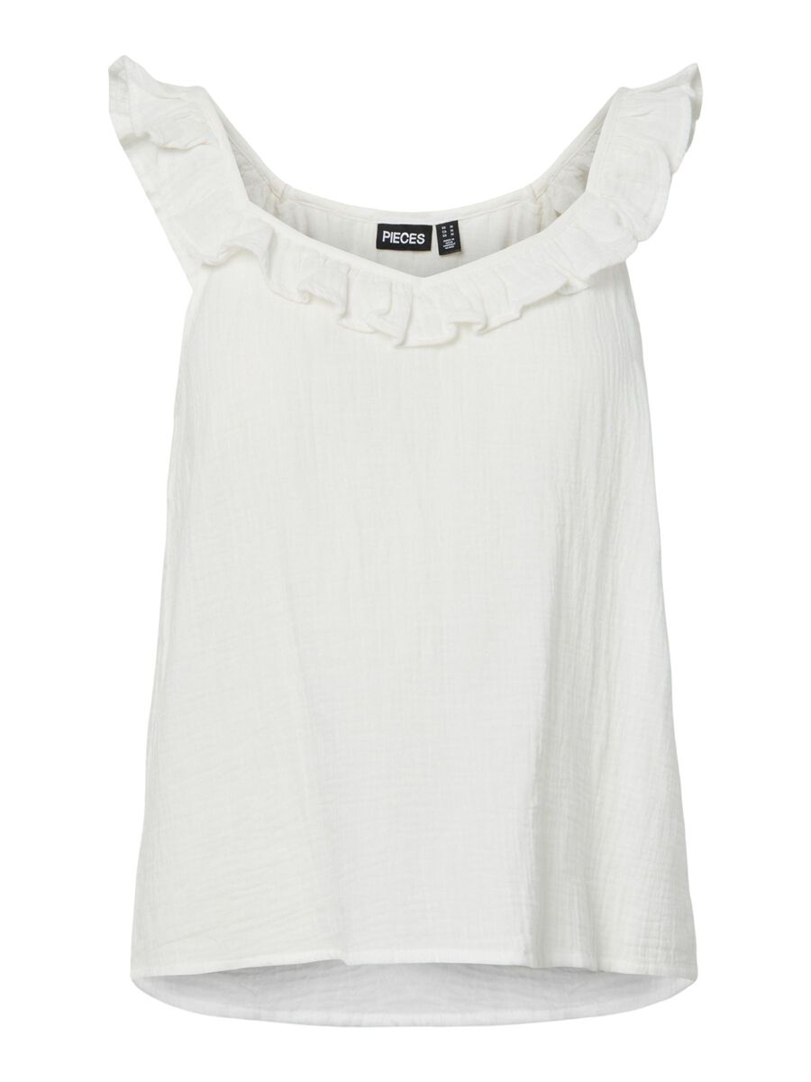 Product carousel image - PCSASTINA MUSSELIN SLEEVELESS TOP, Cloud Dancer | 2