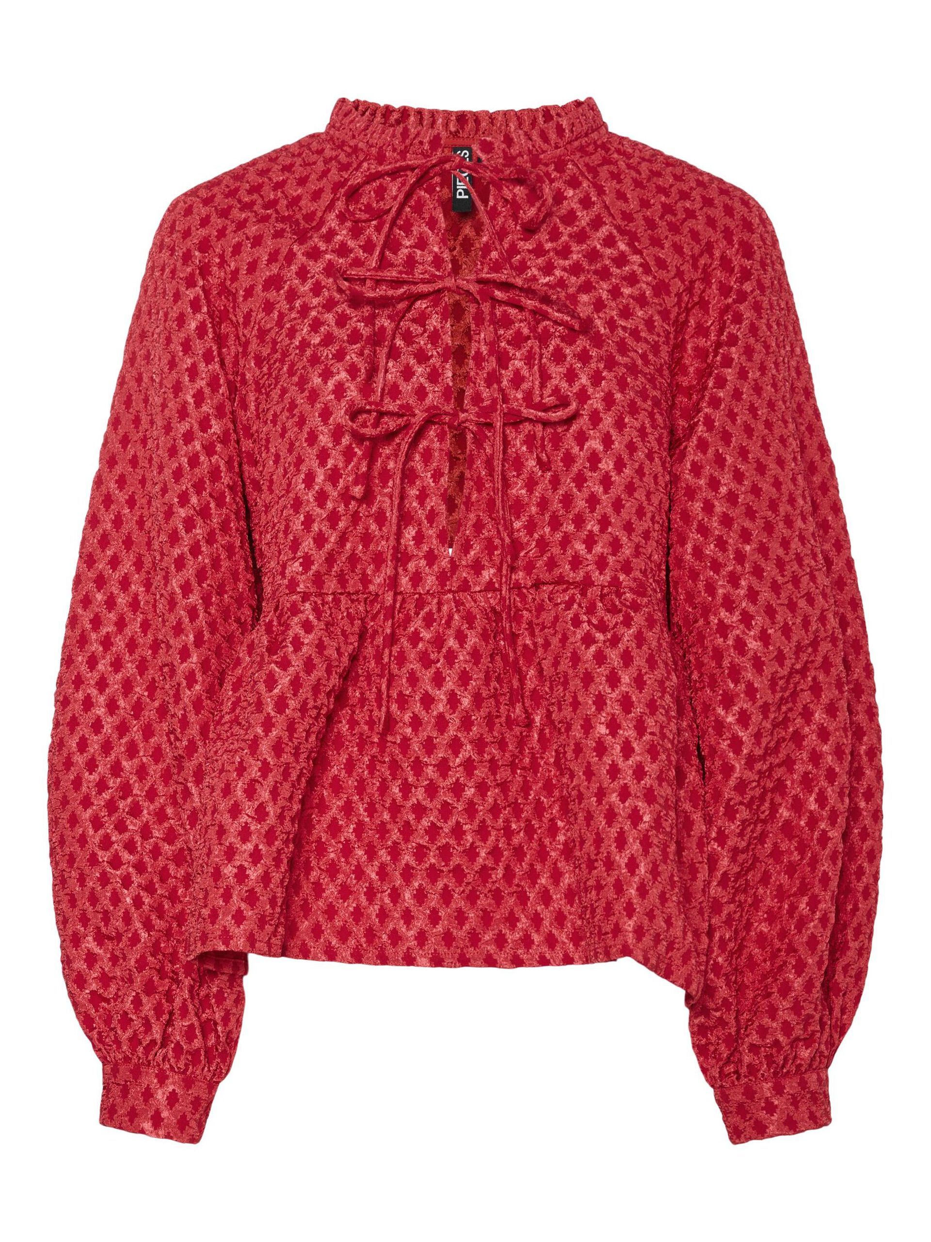 Carousel image - PCNIBE LONG SLEEVED BLOUSE, High Risk Red | 5