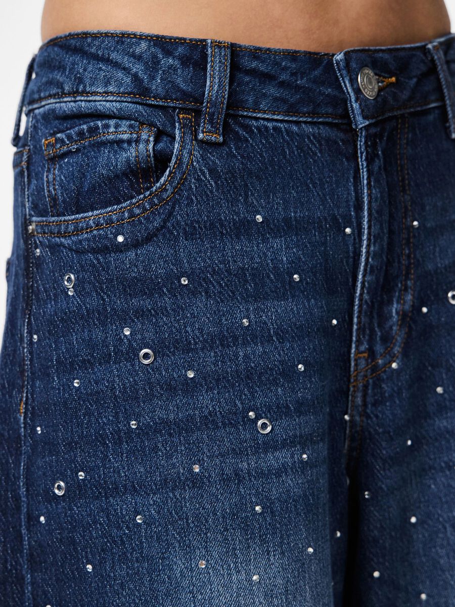 Carousel image - PCMERLE MW BARREL FIT JEANS, Dark Blue Denim | 4