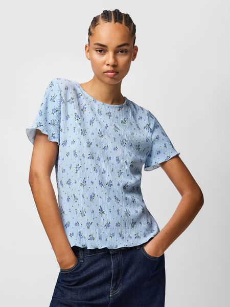 Pieces PCFLORA T-SHIRT, Cashmere Blue, highres - 17155404_CashmereBlue_1254566_003.jpg