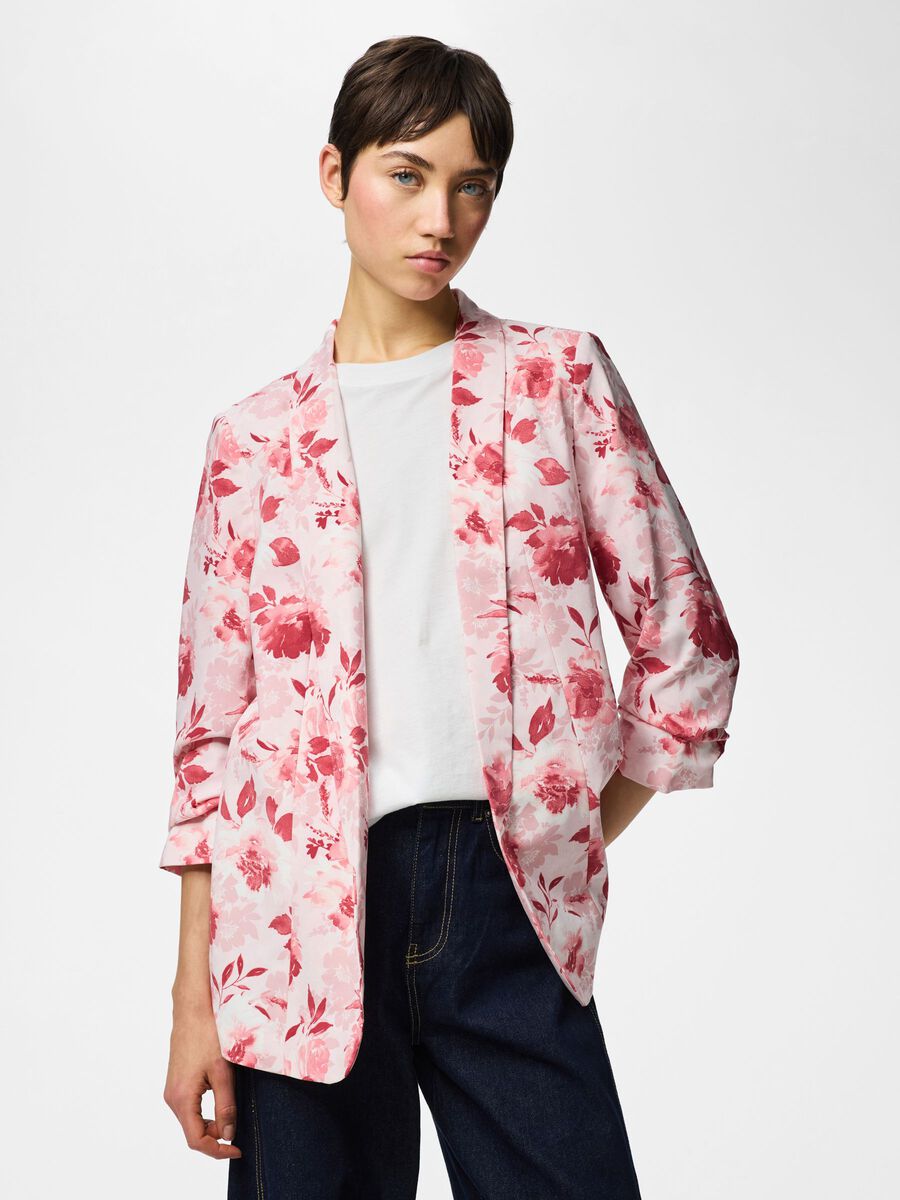 Product carousel image - PCBOSELLA 3/4-ARM PRINT BLAZER, Cloud Dancer | 1