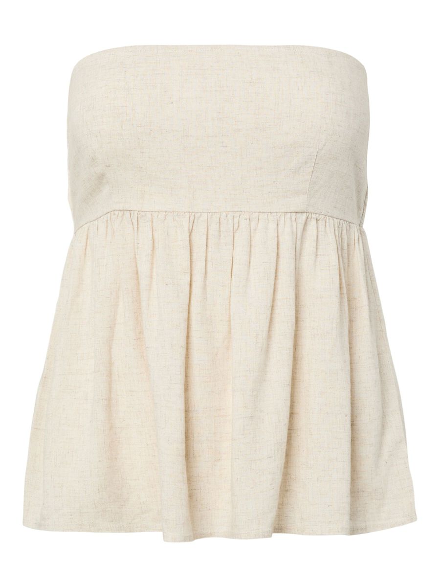 Product carousel image - PCPIA STRAPLESS LINEN BLEND TOP, Birch | 2