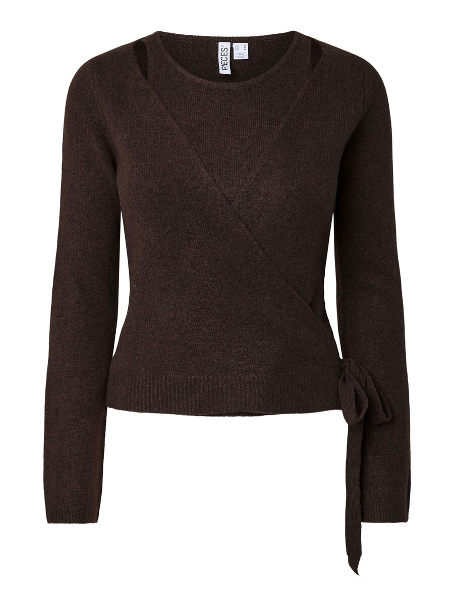 Product carousel image - PCMAJI WRAP KNIT, Hot Fudge | 2