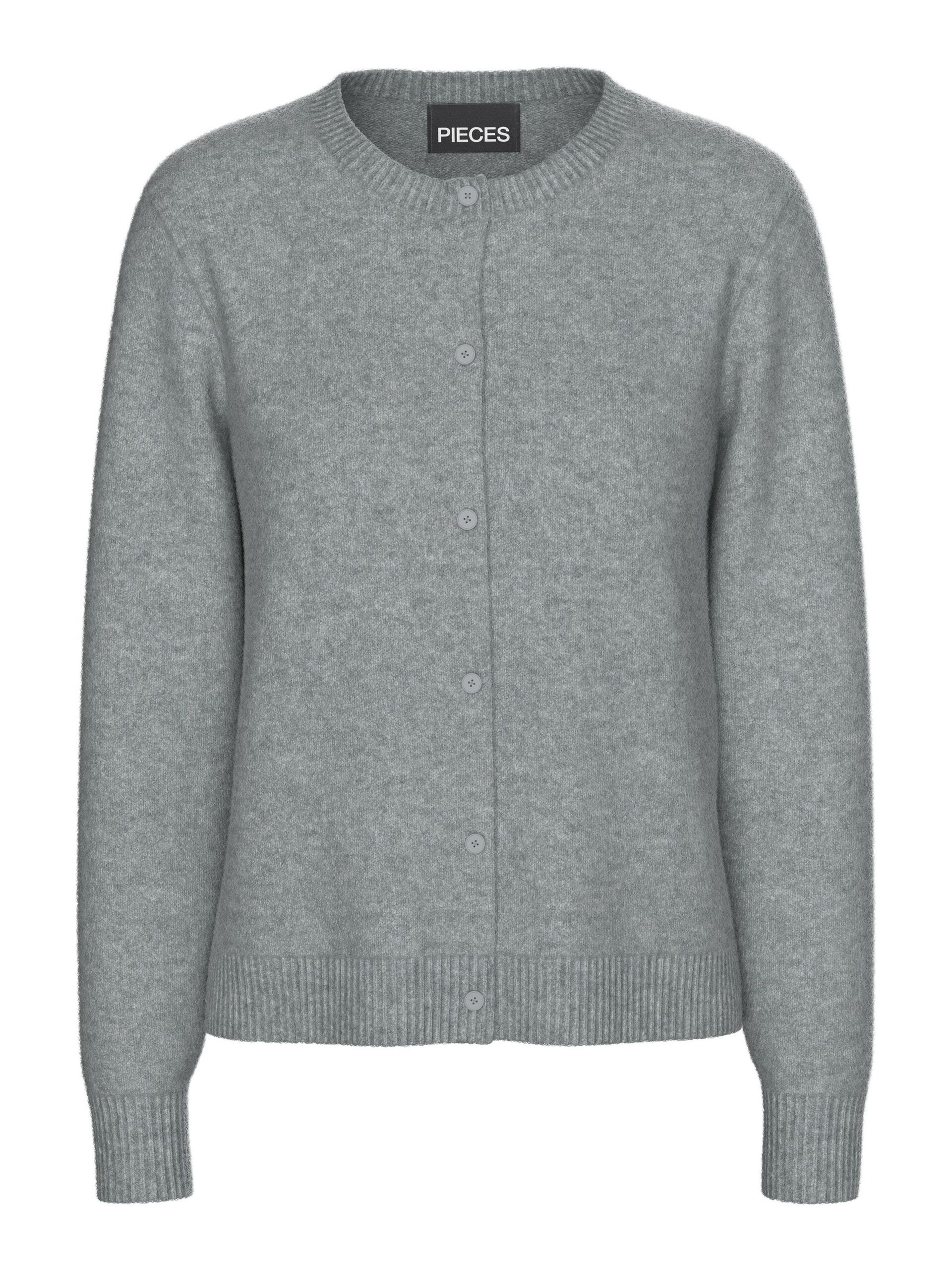 Carousel image - PCMALOU KNITTED CARDIGAN, Medium Grey Melange | 6