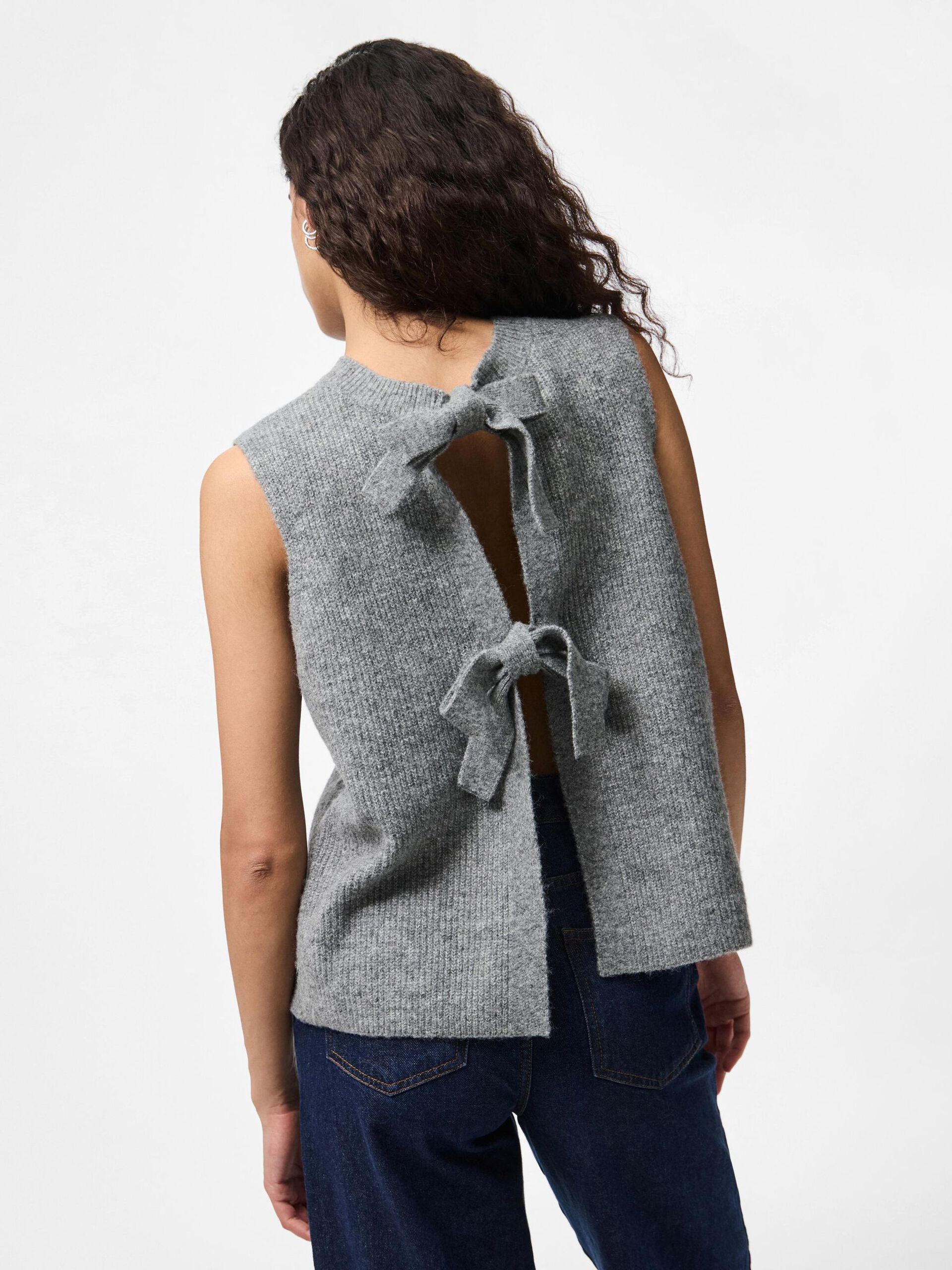 Carousel image - PCSILLY KNITTED VEST, Medium Grey Melange | 6