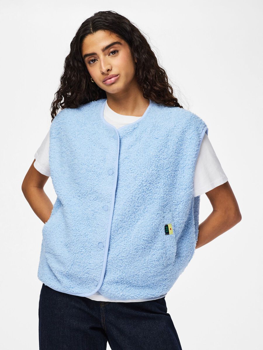 Product carousel image - PCKATTY TEDDY VEST, Cashmere Blue | 1