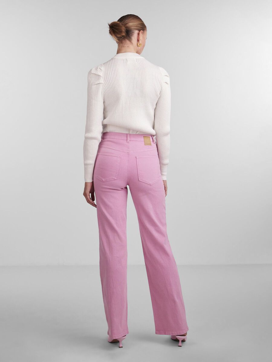 Product carousel image - PCPEGGY HW WIDE LEG JEANS, Begonia Pink | 2