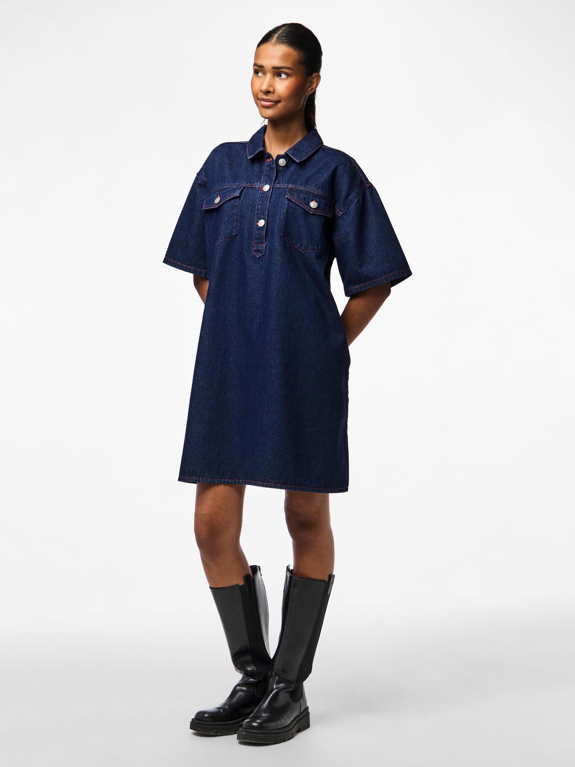 Carousel image - PCDEMI DENIM DRESS, Blue Indigo | 3