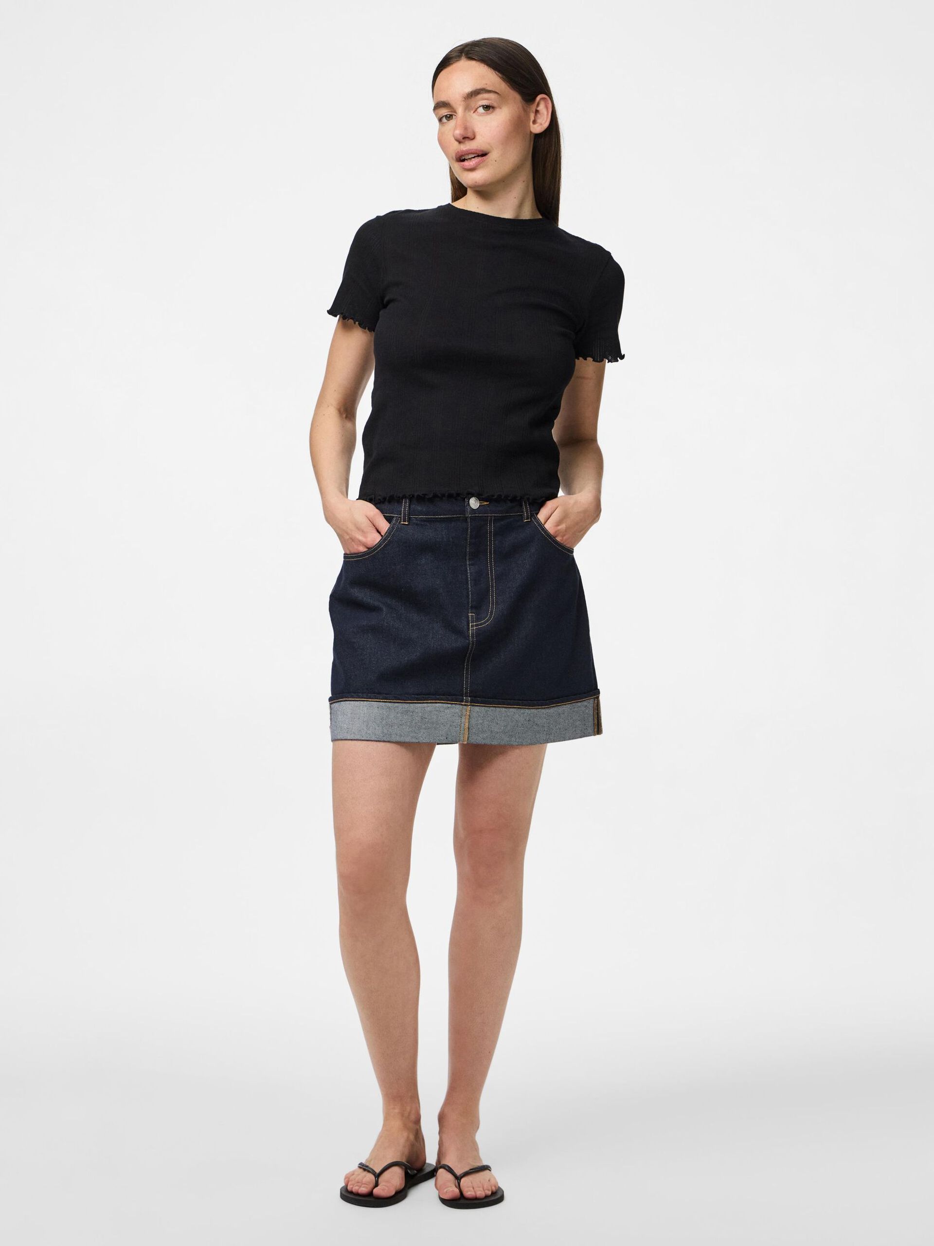 Carousel image - PCMARIE POINTELLE T-SHIRT, Black | 3