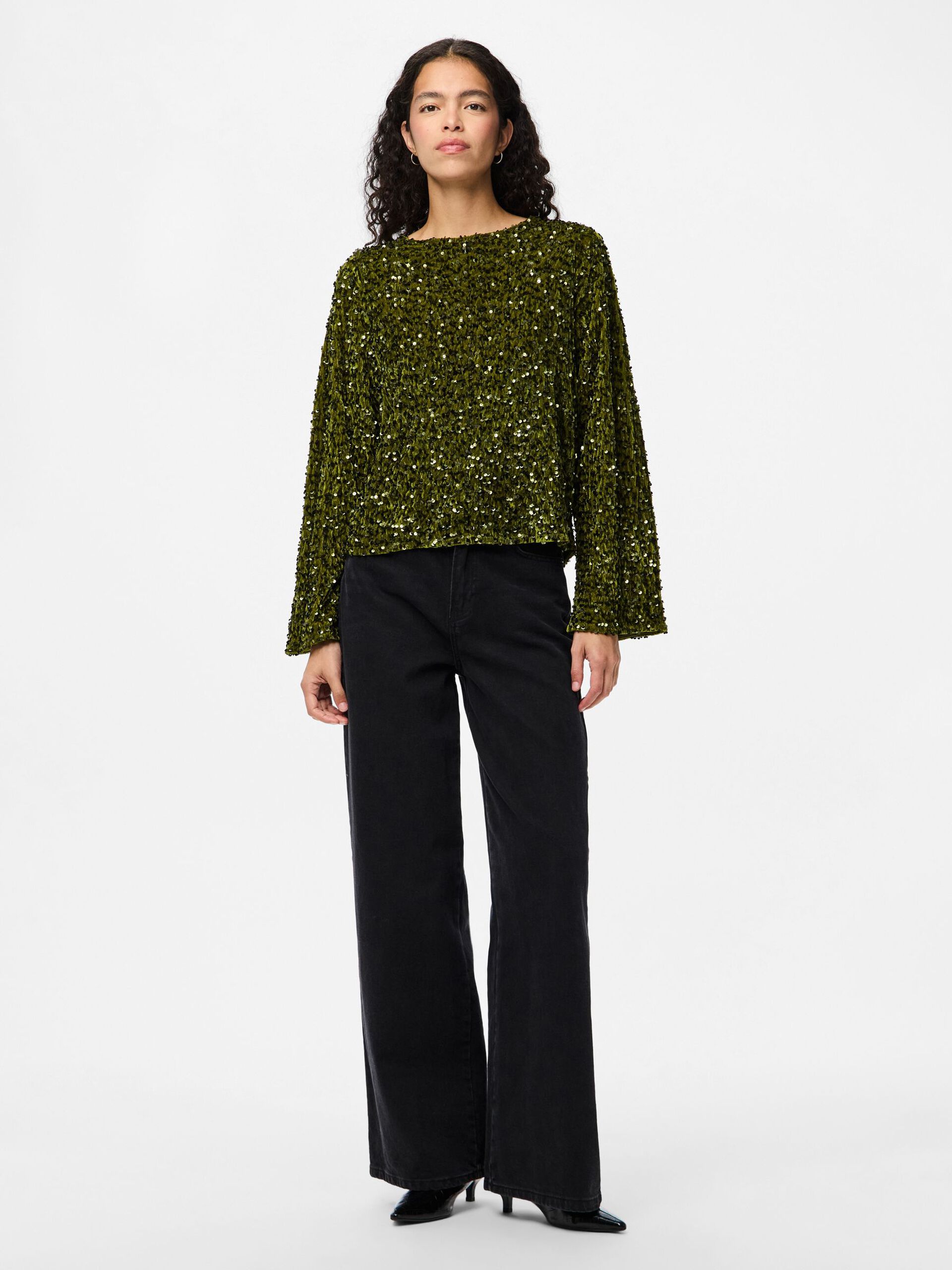 Carousel image - PCKAM SEQUINS BOW LONG SLEEVED BLOUSE, Kalamata | 3