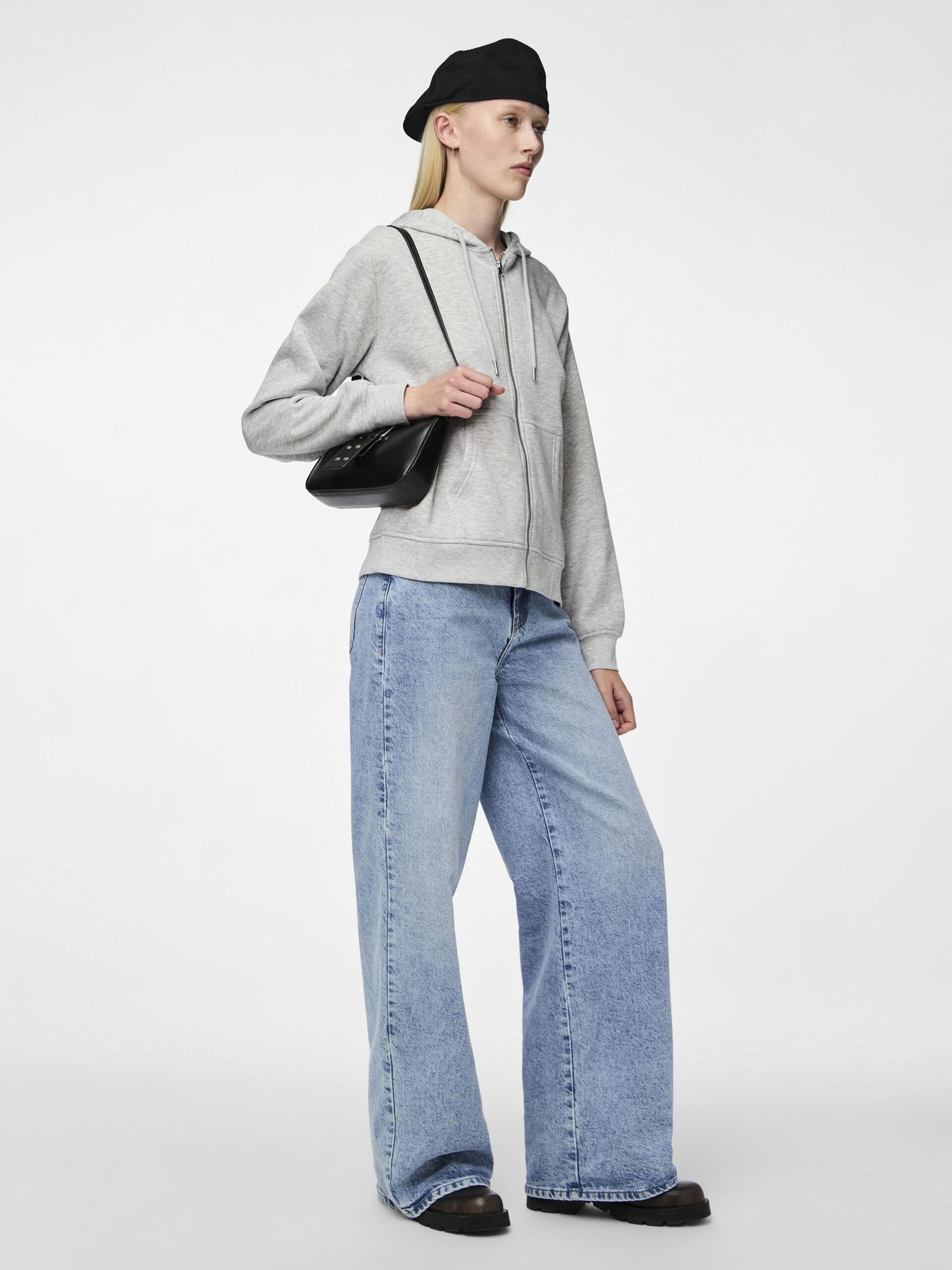 Carousel image - PCCHILLI ZIP-UP HOODIE, Light Grey Melange | 5