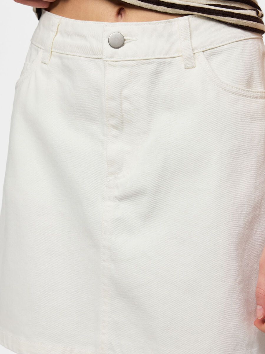Carousel image - PCABBI MINI DENIM SKIRT, Bright White | 6