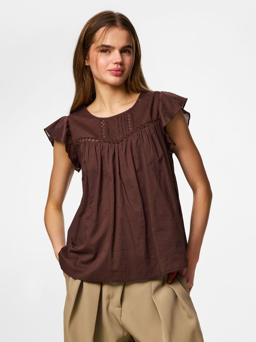 Carousel image - PCASTRID SLEEVELESS BLOUSE, Hot Fudge | 1