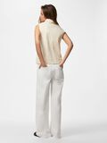 Product image thumbnail - PCGRACE DENIM POLO OBERTEIL, Ecru | 2