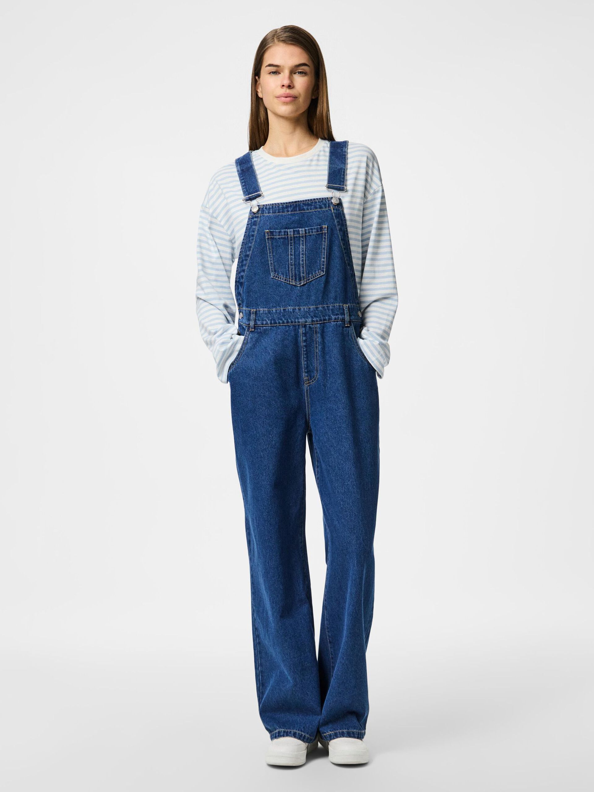 Carousel image - PCFENNA DENIM DUNGAREES, Dark Blue Denim | 3