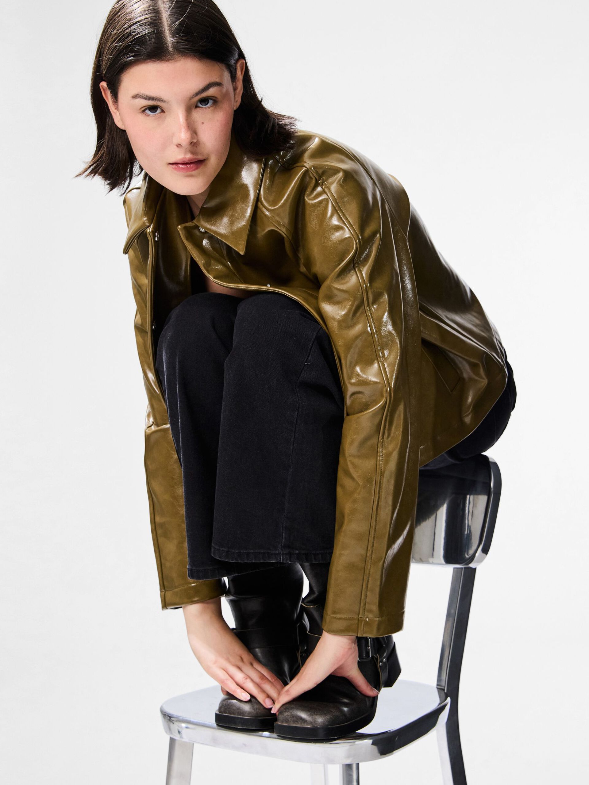 Carousel image - PCMERRY COATED JACKET, Military Olive | 5