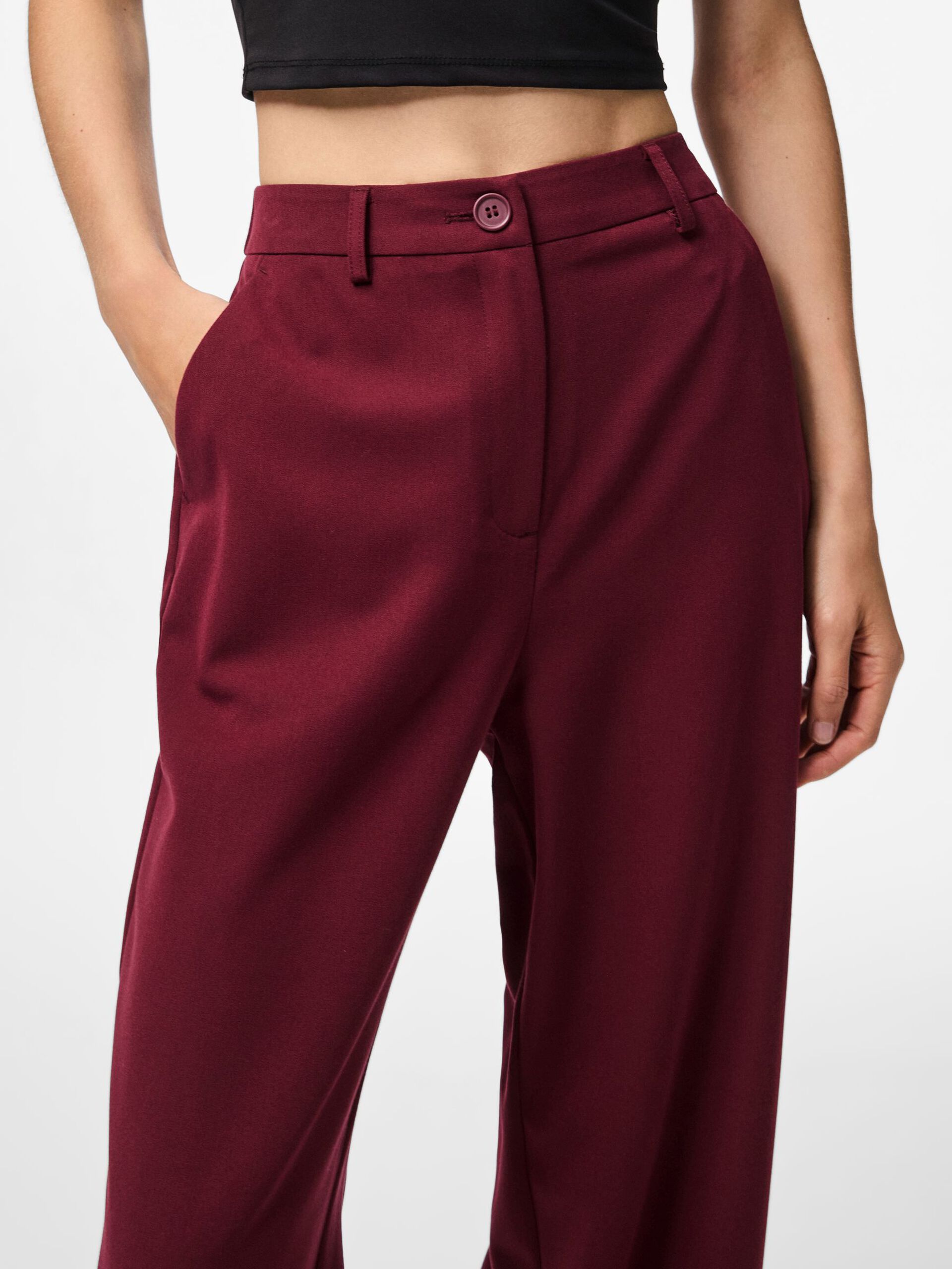 Carousel image - PCKAMIL WIDE-LEG TROUSERS, Tawny Port | 4
