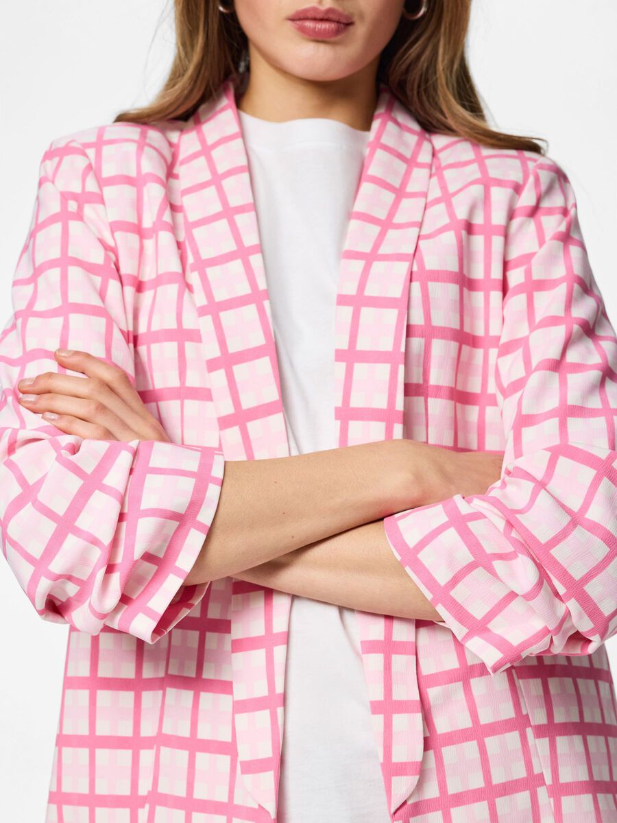 Carousel image - PCBOSELLA 3/4-ARM PRINT BLAZER, Cloud Dancer | 4