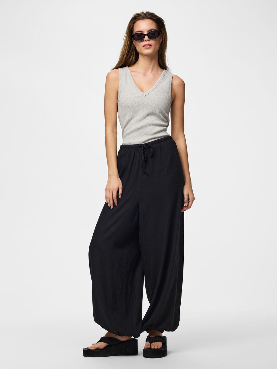 Carousel image - PCPIA LW LINNENMIX BALLON BROEK, Black | 1