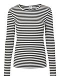 Product image thumbnail - PCLAYA GESTREEPT TOP MET LANGE MOUWEN, Black | 6