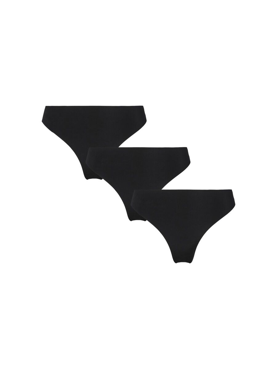 Product carousel image - PCNAMEE 3-PACK THONGS, Black | 1