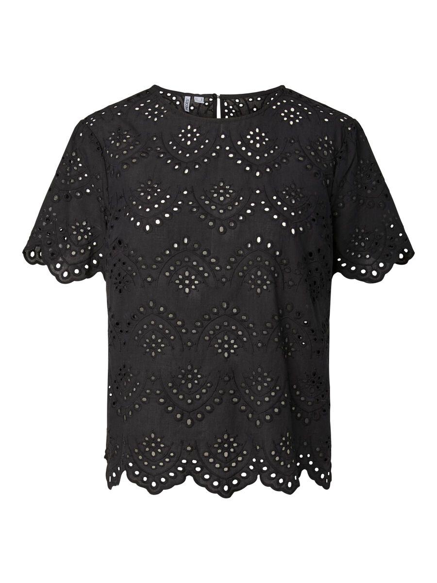 Carousel image - TOP Z KR&Oacute;TKIMI RĘKAWAMI, Black | 6