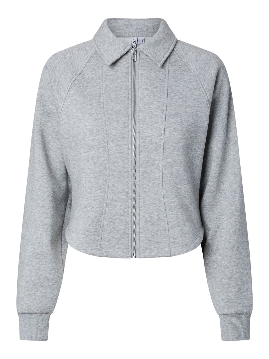 Carousel image - PCFILUCCA FITTED SWEAT STRICKJACKE, Light Grey Melange | 6