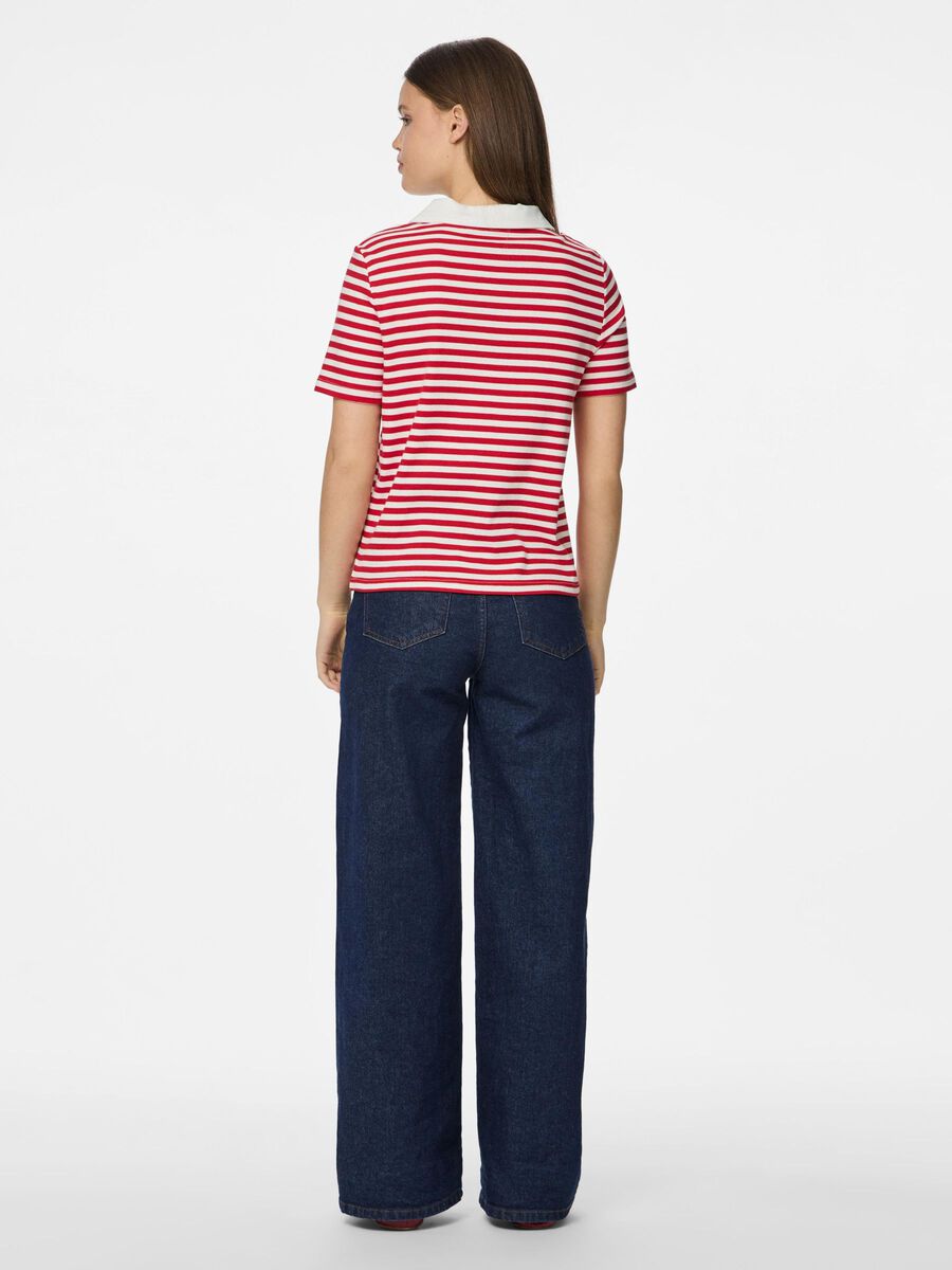 Carousel image - PCDONNA RIB POLO TOP, Goji Berry | 2