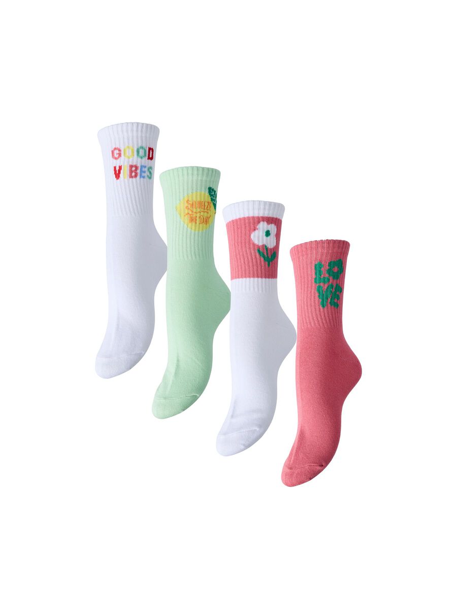 Product carousel image - PCCALLY 4 PACK SOCKS, Bright White | 1