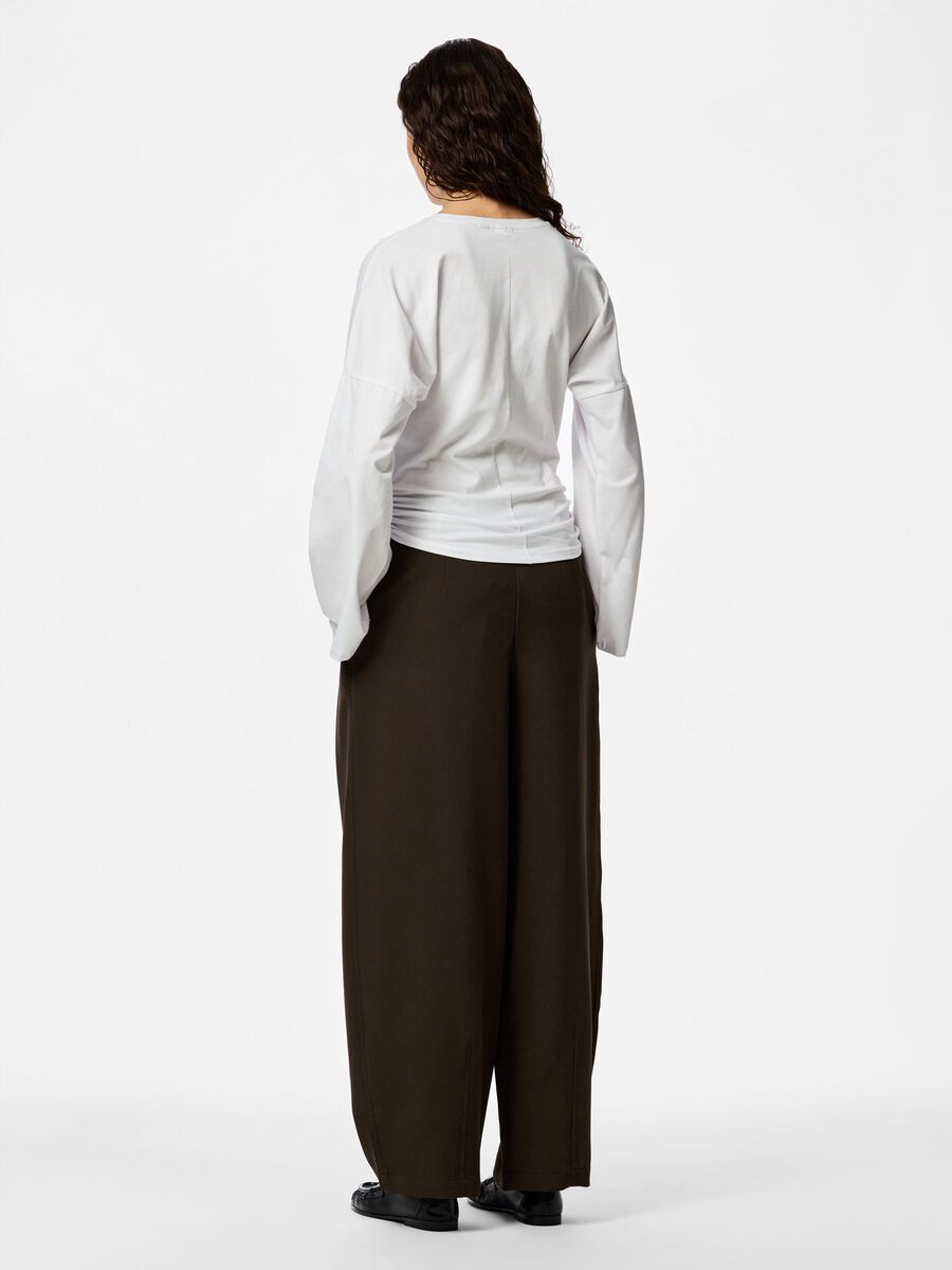 Carousel image - PCALLI  LONG SLEEVED TOP, Bright White | 2