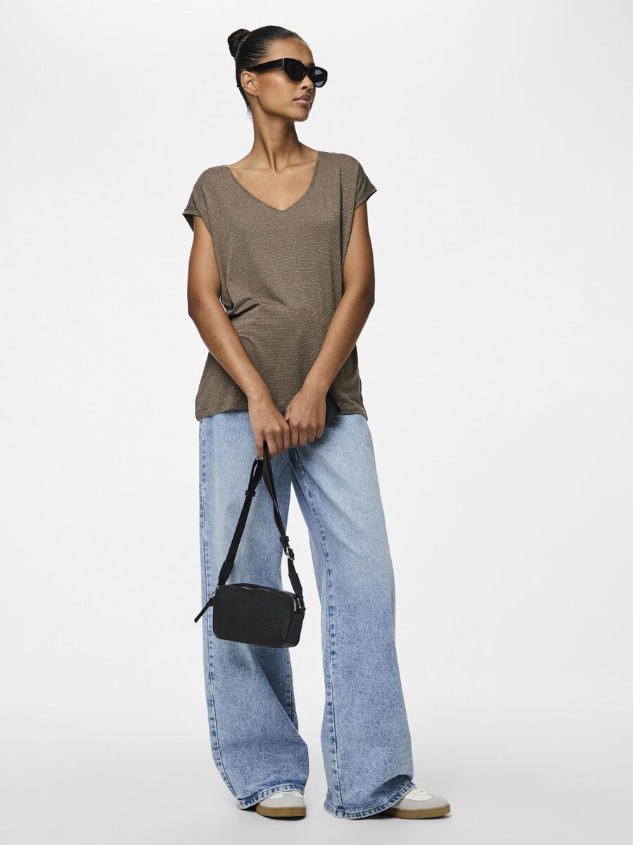 Carousel image - PCBILLO GLITTER T-SHIRT, Morel | 5