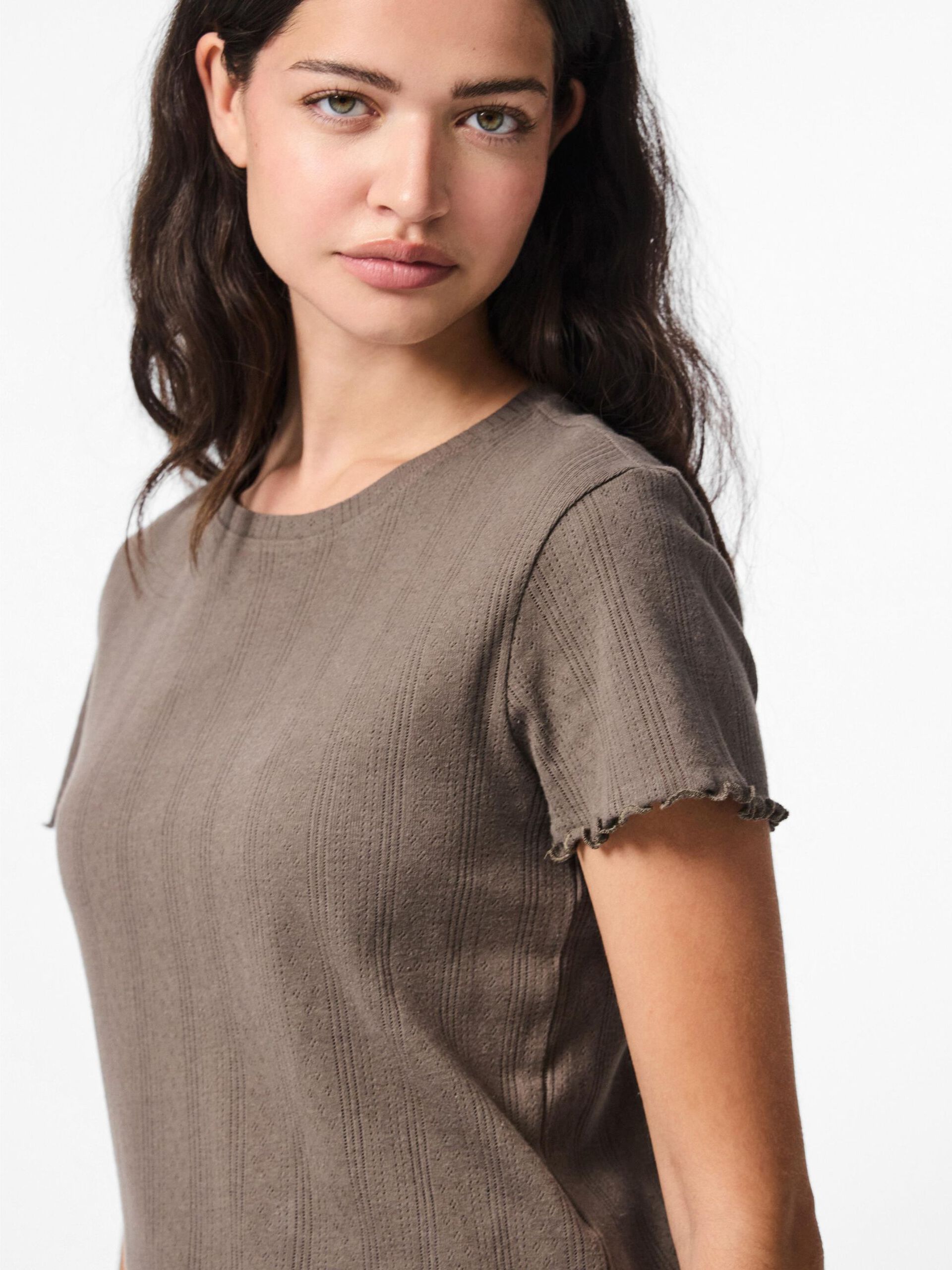 Carousel image - PCMARIE HULMØNSTRET T-SHIRT, Morel | 4