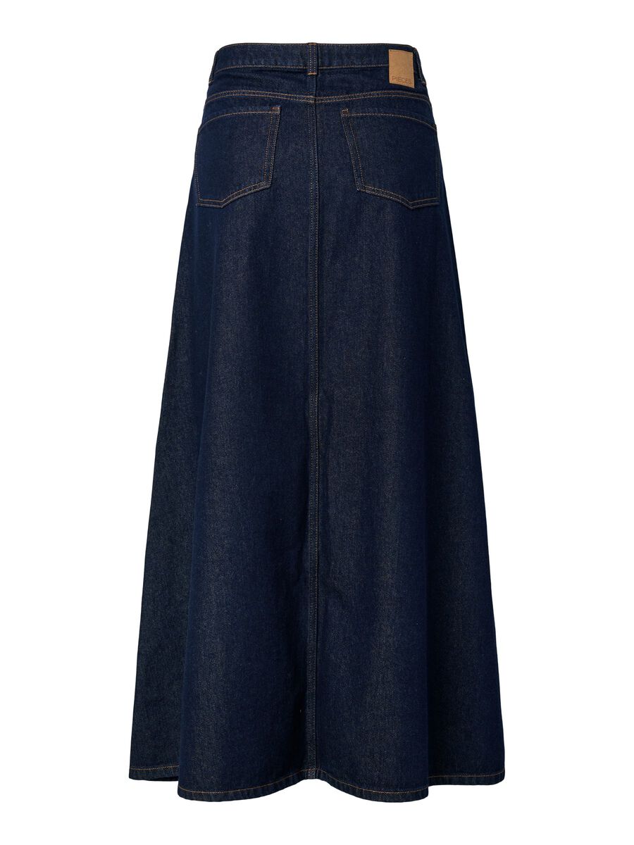 Product carousel image - PCJULES WIDE DENIM SKIRT, Dark Blue Denim | 2