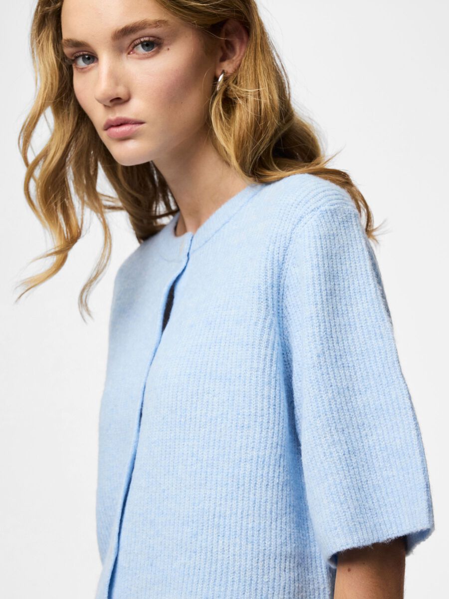 Product carousel image - PCSILLY SHORT SLEEVED KNITTED CARDIGAN, Cashmere Blue | 1