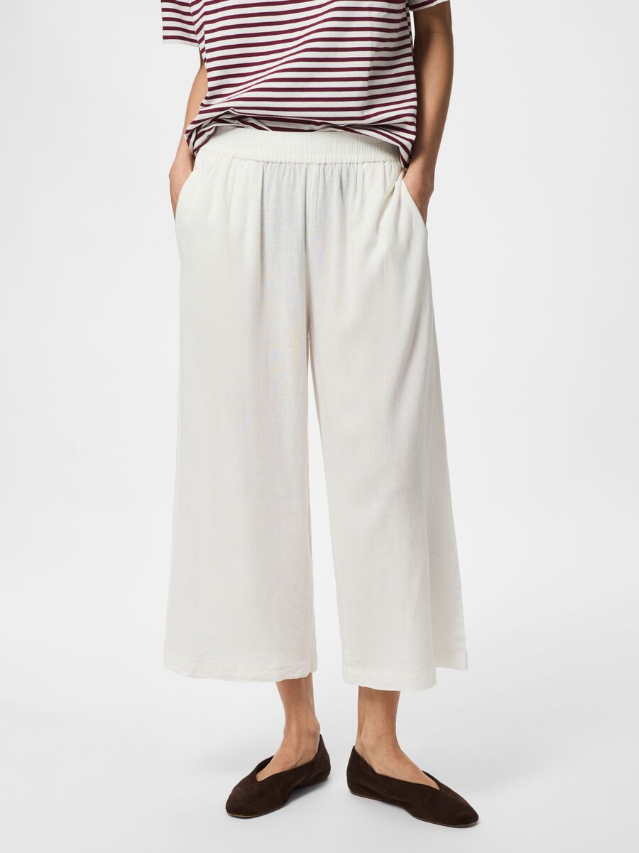 Carousel image - PCPIA LEINENMIX CULOTTES, Bright White | 3