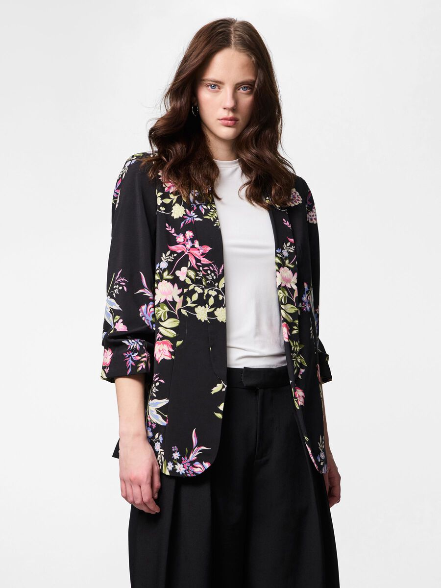 Product carousel image - PCBOSELLA 3/4 PRINTET BLAZER, Black | 1