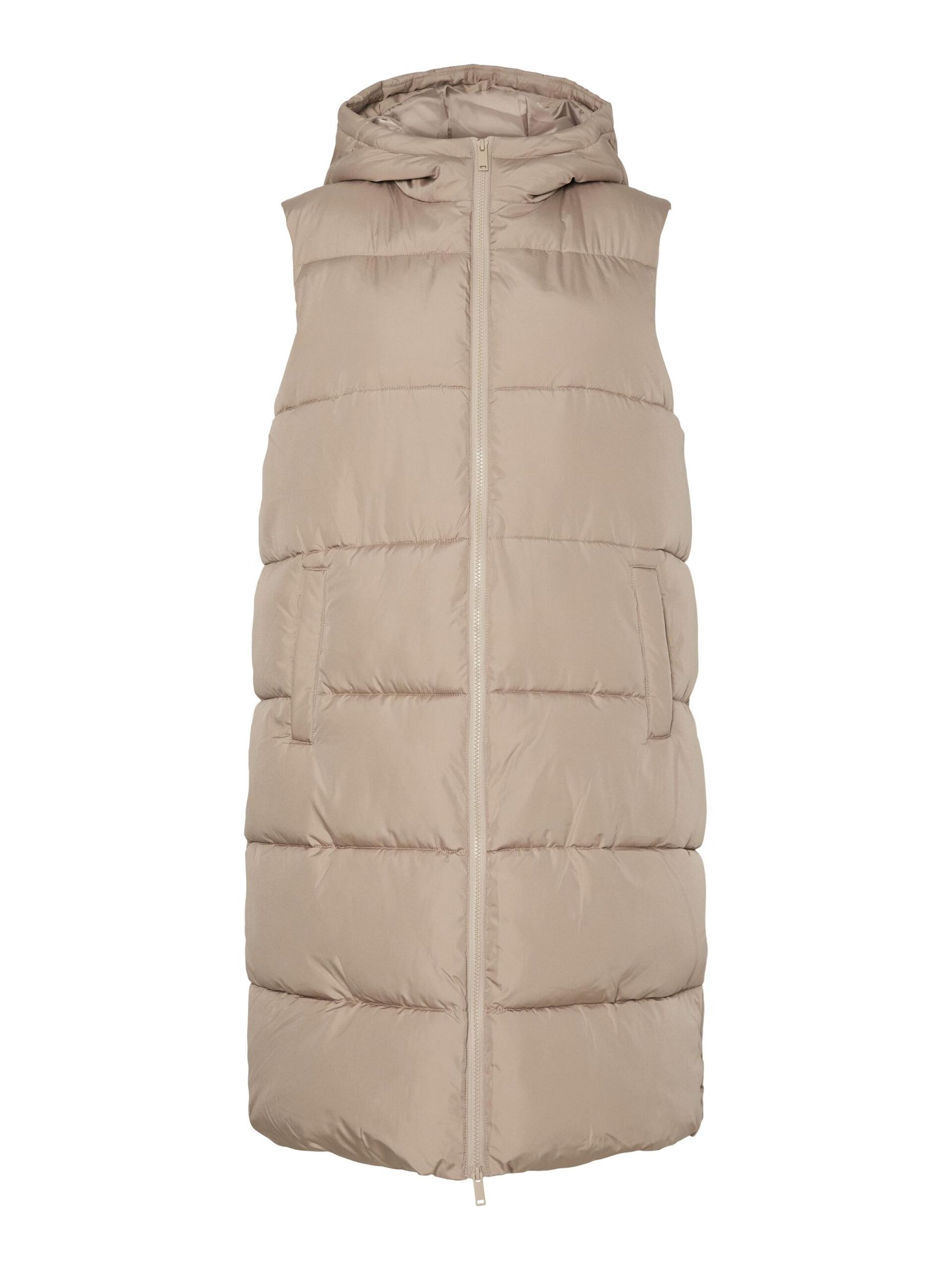 Carousel image - PCBEE LONG PADDED GILET, Silver Mink | 6