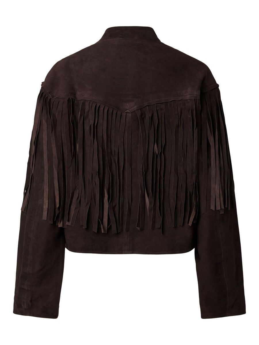 Product carousel image - PCRODEO SUEDE LEATHER JACKET, Black Coffee | 2