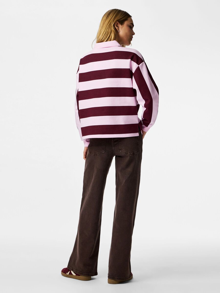 Carousel image - PCFILUCCA LOOSE POLO SWEATSHIRT, Tawny Port | 2