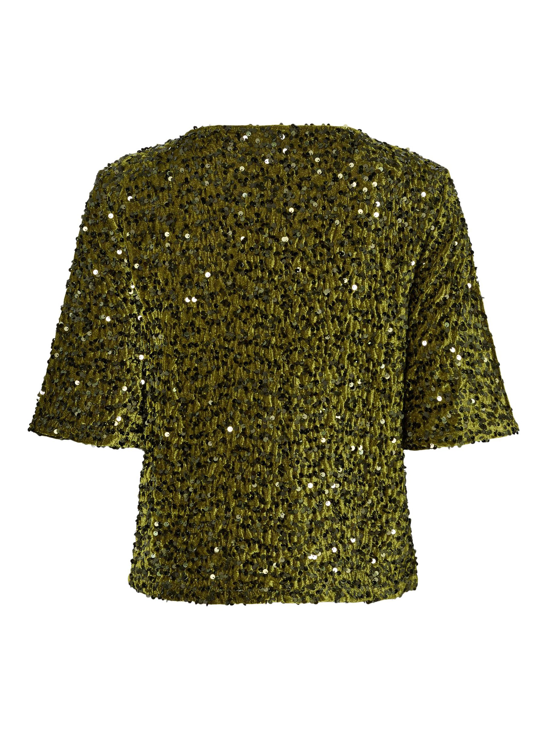 Carousel image - PCKAM SEQUIN 2/4 SLEEVED BLOUSE, Kalamata | 7