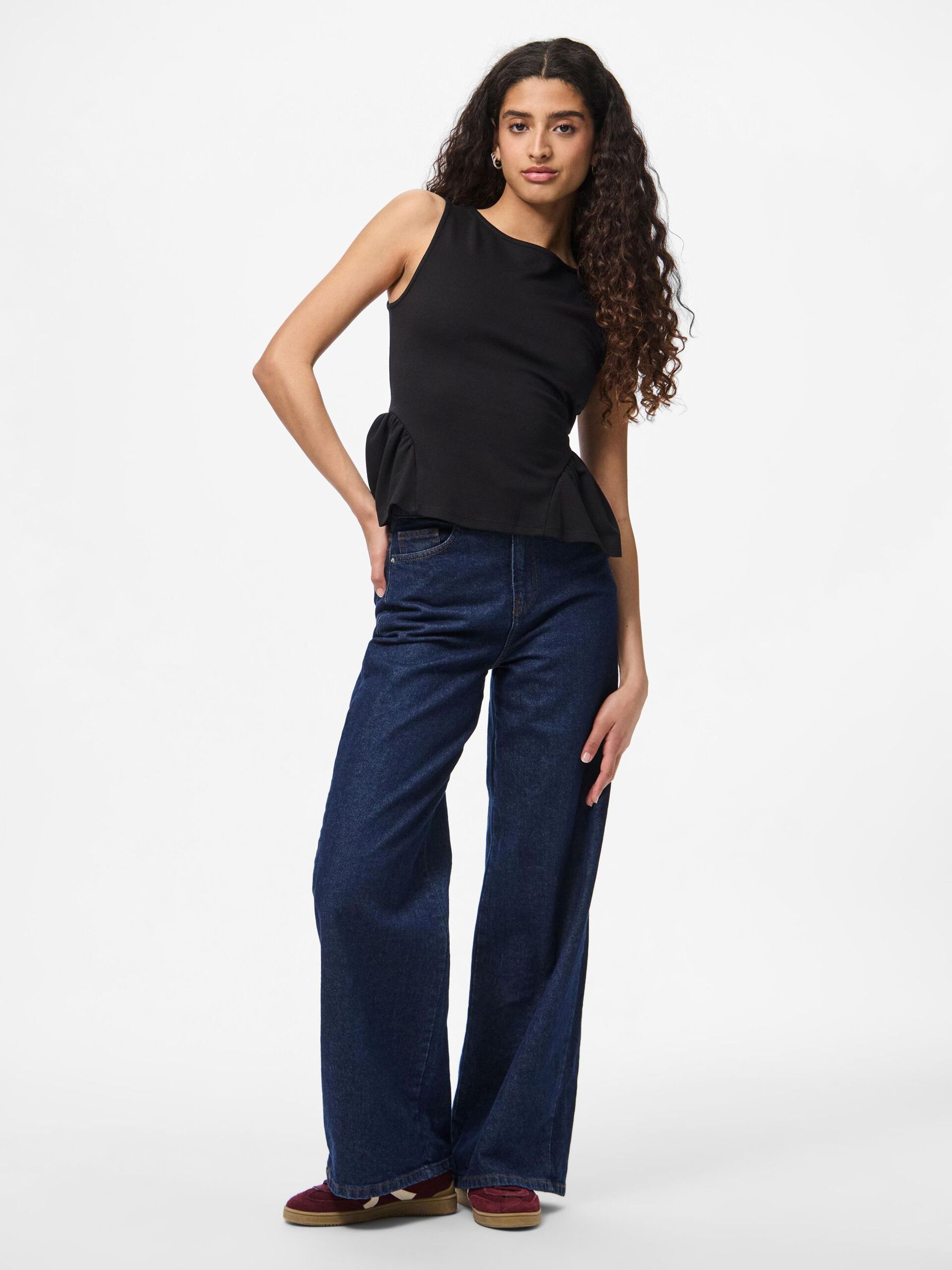Carousel image - PCJILLY PEPLUM TOP, Black | 3